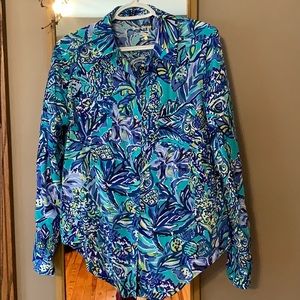 Lilly Pulitzer sea view button blouse